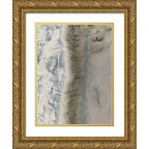 Sand Stripe II Gold Ornate Wood Framed Art Print with Double Matting by Grayscale