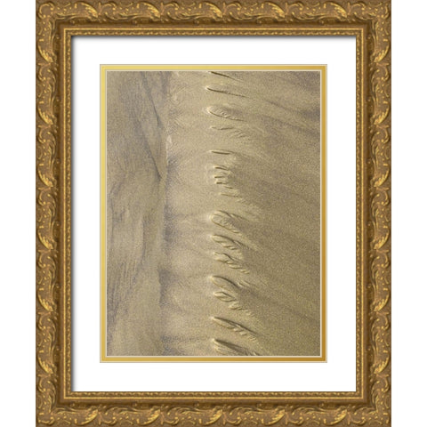 Sand Stripe V Gold Ornate Wood Framed Art Print with Double Matting by Grayscale