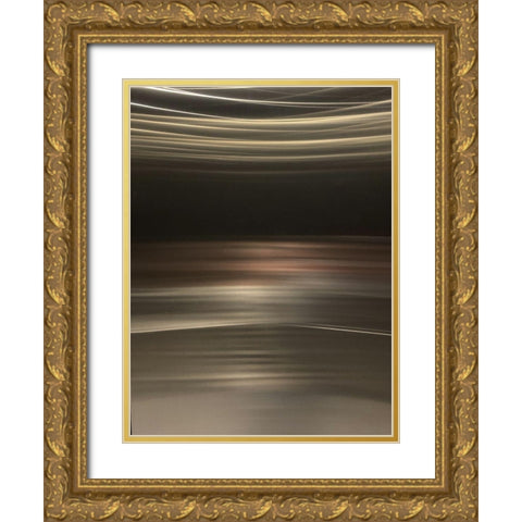 Light Stripe I Gold Ornate Wood Framed Art Print with Double Matting by Grayscale
