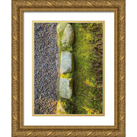 Rock Stripe VI Gold Ornate Wood Framed Art Print with Double Matting by Grayscale