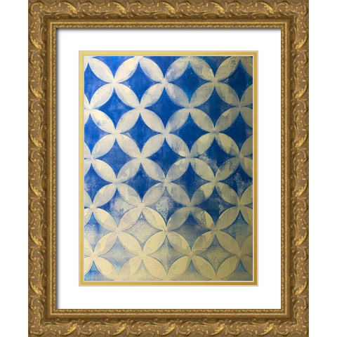 Diamonds I Gold Ornate Wood Framed Art Print with Double Matting by Grayscale