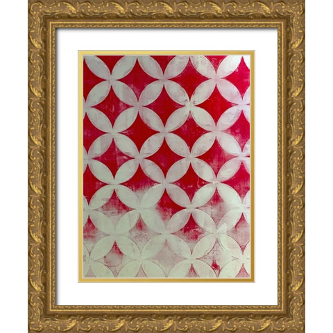 Diamonds II Gold Ornate Wood Framed Art Print with Double Matting by Grayscale