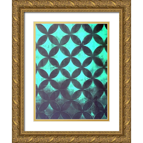 Diamonds V Gold Ornate Wood Framed Art Print with Double Matting by Grayscale
