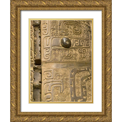 Metal Casting I Gold Ornate Wood Framed Art Print with Double Matting by Grayscale