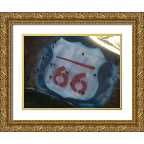 66 Gold Ornate Wood Framed Art Print with Double Matting by Grayscale