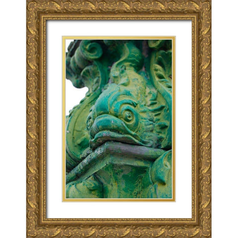 Fish Head II Gold Ornate Wood Framed Art Print with Double Matting by Grayscale