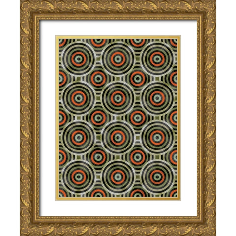 Shields 4 Gold Ornate Wood Framed Art Print with Double Matting by Tenoever, William