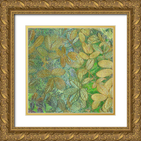 Flora Square 1e Gold Ornate Wood Framed Art Print with Double Matting by Tenoever, William