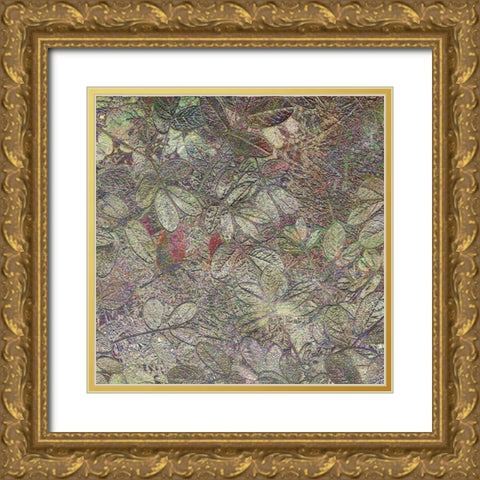 Flora Square 1g Gold Ornate Wood Framed Art Print with Double Matting by Tenoever, William