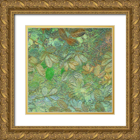 Flora Square 1h Gold Ornate Wood Framed Art Print with Double Matting by Tenoever, William