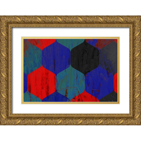 Hexaflora5 Gold Ornate Wood Framed Art Print with Double Matting by Tenoever, William