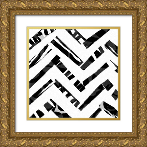 WickerPattern Gold Ornate Wood Framed Art Print with Double Matting by Tenoever, William