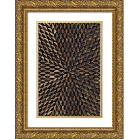 Cross Pattern 2 Gold Ornate Wood Framed Art Print with Double Matting by Tenoever, William