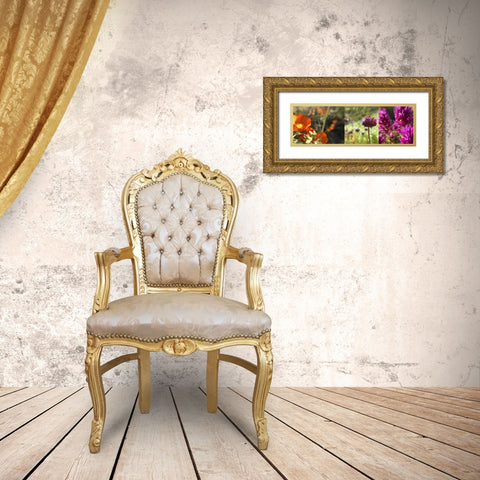 Wildflowers Collage II Gold Ornate Wood Framed Art Print with Double Matting by Popcorn