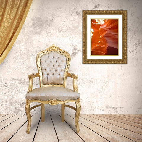Antelope Canyon IV Gold Ornate Wood Framed Art Print with Double Matting by Popcorn