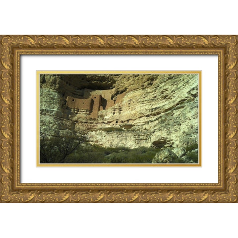 Montezuma’s Castle Gold Ornate Wood Framed Art Print with Double Matting by Popcorn
