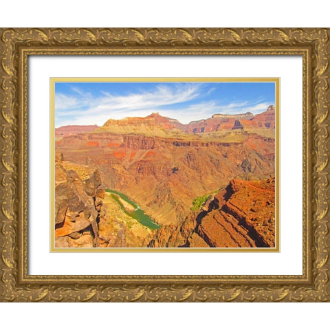 Grand Canyon 10 Gold Ornate Wood Framed Art Print with Double Matting by Popcorn