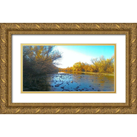Salt RIver in Fall II Gold Ornate Wood Framed Art Print with Double Matting by Tenoever, William