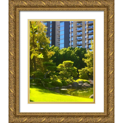 Japanese Friendship Garden II Gold Ornate Wood Framed Art Print with Double Matting by Tenoever, William