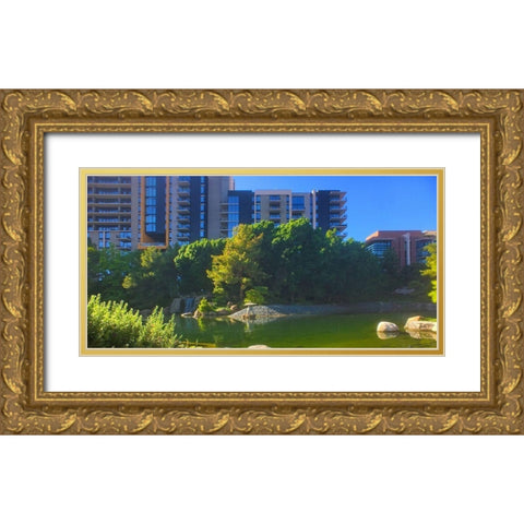 Japanese Friendship Garden V Gold Ornate Wood Framed Art Print with Double Matting by Tenoever, William