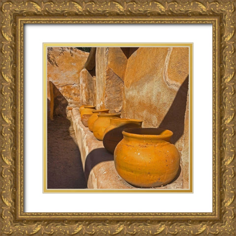 Mission Tumacacori: Pots Gold Ornate Wood Framed Art Print with Double Matting by Popcorn