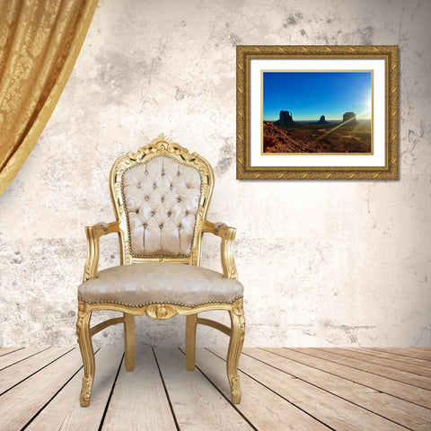 Monument Valley I Gold Ornate Wood Framed Art Print with Double Matting by Popcorn