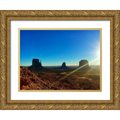 Monument Valley I Gold Ornate Wood Framed Art Print with Double Matting by Popcorn