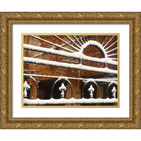 Bartlett Hotel: Iron work Gold Ornate Wood Framed Art Print with Double Matting by Popcorn