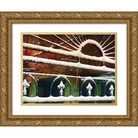 Bartlett Hotel: Iron work II Gold Ornate Wood Framed Art Print with Double Matting by Popcorn