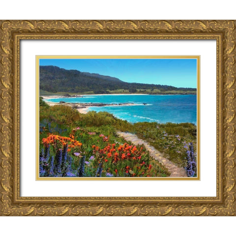 Coastal Inlet I Gold Ornate Wood Framed Art Print with Double Matting by Tienhaara, Michael
