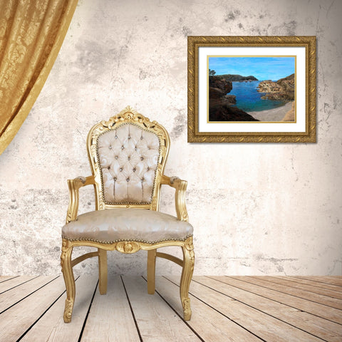 Coastal Inlet II Gold Ornate Wood Framed Art Print with Double Matting by Tienhaara, Michael