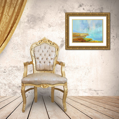 Ocean Cliffs I Gold Ornate Wood Framed Art Print with Double Matting by Tienhaara, Michael