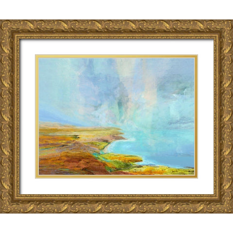 Ocean Cliffs I Gold Ornate Wood Framed Art Print with Double Matting by Tienhaara, Michael
