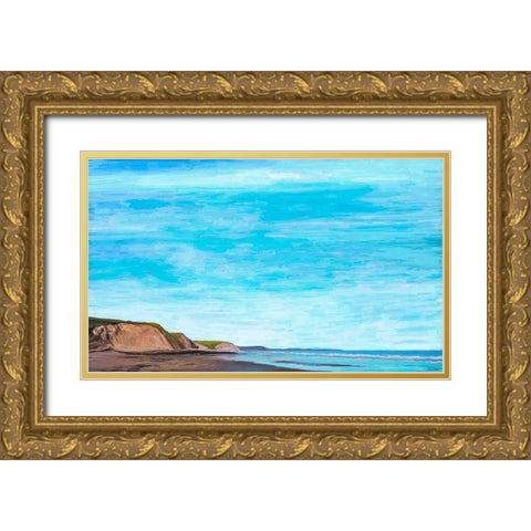 Ocean Cliffs II Gold Ornate Wood Framed Art Print with Double Matting by Tienhaara, Michael