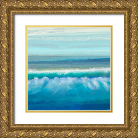 Seascape I Gold Ornate Wood Framed Art Print with Double Matting by Tienhaara, Michael
