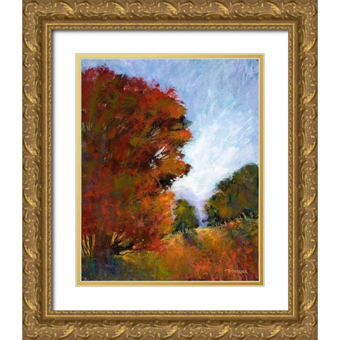 Falls Romance I Gold Ornate Wood Framed Art Print with Double Matting by Tienhaara, Michael