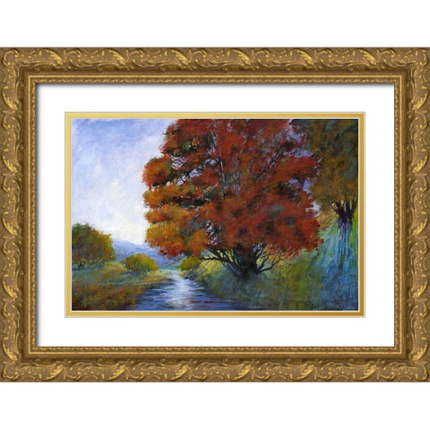 Faraway Brook I Gold Ornate Wood Framed Art Print with Double Matting by Tienhaara, Michael