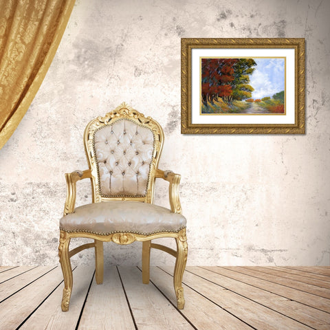 Golden Harmonies I Gold Ornate Wood Framed Art Print with Double Matting by Tienhaara, Michael