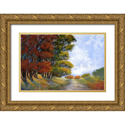Golden Harmonies I Gold Ornate Wood Framed Art Print with Double Matting by Tienhaara, Michael