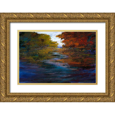 Serene Journey I Gold Ornate Wood Framed Art Print with Double Matting by Tienhaara, Michael