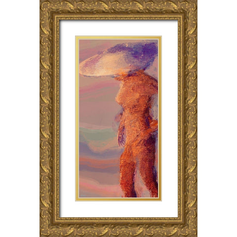 Female Standing I Gold Ornate Wood Framed Art Print with Double Matting by Tienhaara, Michael