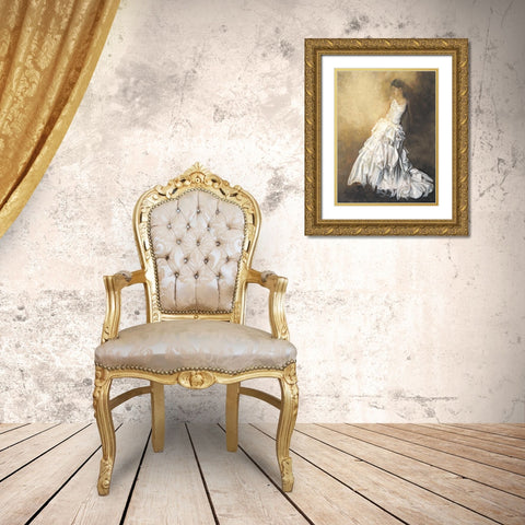 Donna in bianco Gold Ornate Wood Framed Art Print with Double Matting by Bassetti, Andrea