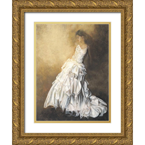 Donna in bianco Gold Ornate Wood Framed Art Print with Double Matting by Bassetti, Andrea