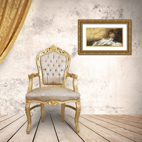 Eleganza in bianco Gold Ornate Wood Framed Art Print with Double Matting by Bassetti, Andrea