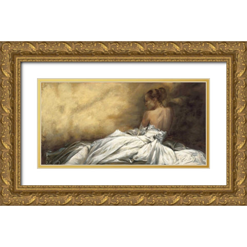 Eleganza in bianco Gold Ornate Wood Framed Art Print with Double Matting by Bassetti, Andrea