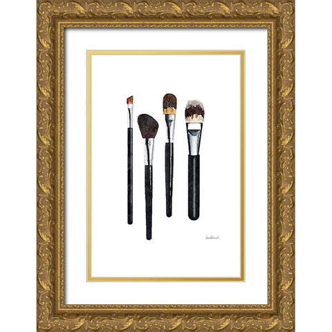 Brushes Gold Ornate Wood Framed Art Print with Double Matting by Greenwood, Amanda