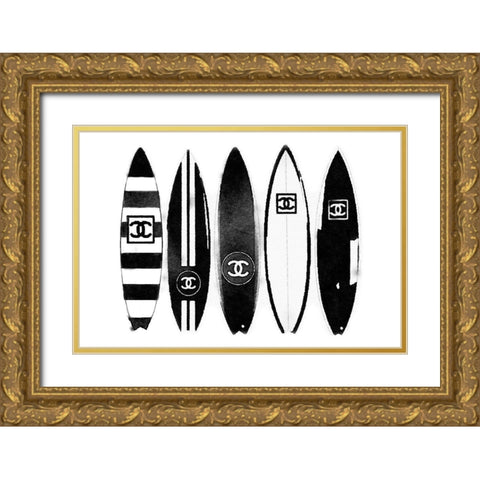 Surf Gold Ornate Wood Framed Art Print with Double Matting by Greenwood, Amanda