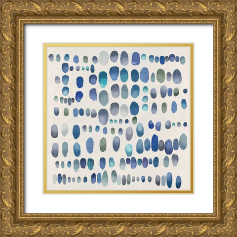 Playful Blue and Green II Gold Ornate Wood Framed Art Print with Double Matting by Perry, Angela