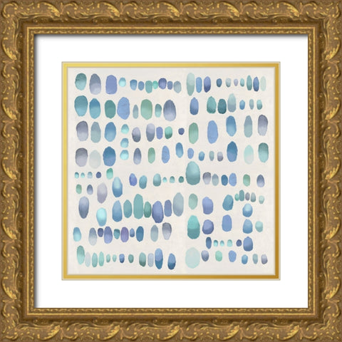 Playful Green and Purple I Gold Ornate Wood Framed Art Print with Double Matting by Perry, Angela