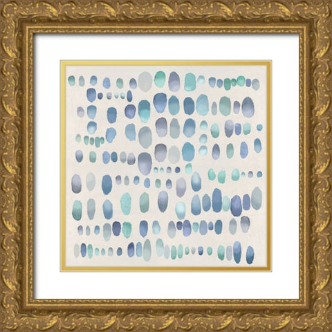 Playful Green and Purple II Gold Ornate Wood Framed Art Print with Double Matting by Perry, Angela